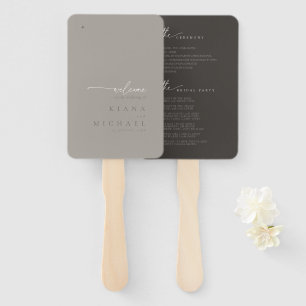 Éventail Chic Neutrals Programme de mariage Taupe ID1020