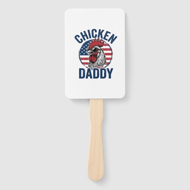 Éventail Chicken Daddy Rooster Vintage Patriotic Shirt Desi (Devant)
