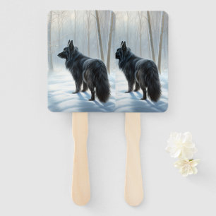 Éventail Chien à neiger belge Noël