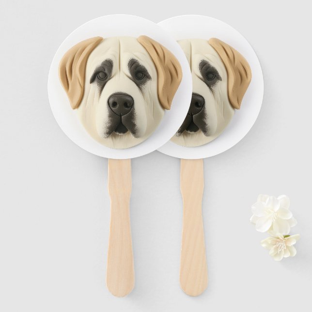 Éventail Chien berger anatolien 3D inspiré (Devant et derrière)