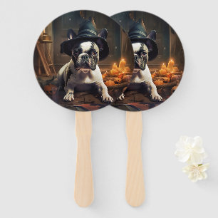 Éventail Chien-taureau Citrouille Halloween effrayant