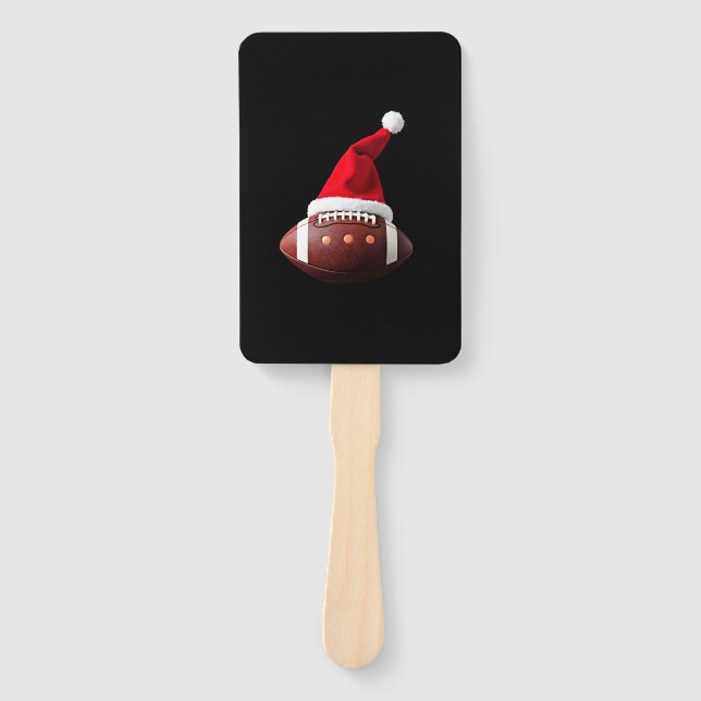 Éventail Christmas American Football Ball Santa Hat (3) (Devant)