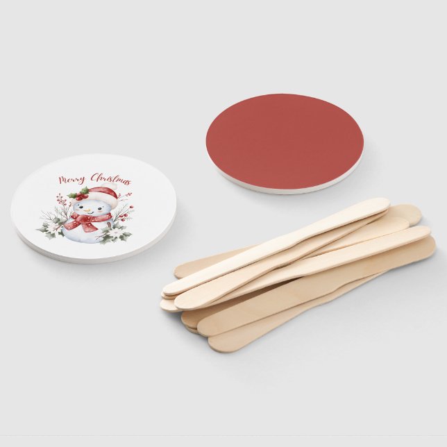 Éventail Christmas Snowman Holiday Set of Fans (Non-assemblé)