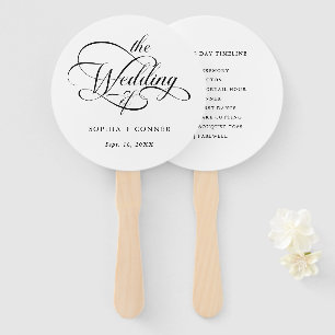 Éventail Chronologie du Mariage de script élégante