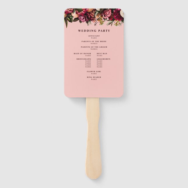 Éventail Chrysanthème romantique sur Gossamer Pink (Dos)