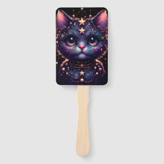 Éventail Cismic kitty and fiery drgain hand fan
