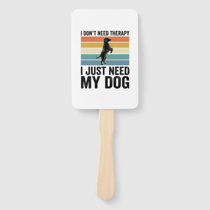 Éventail Citation de thérapie pour amateur de chien Design 