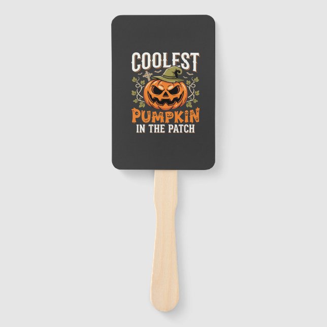 Éventail Citrouille la plus cool du patch design Halloween (Devant)