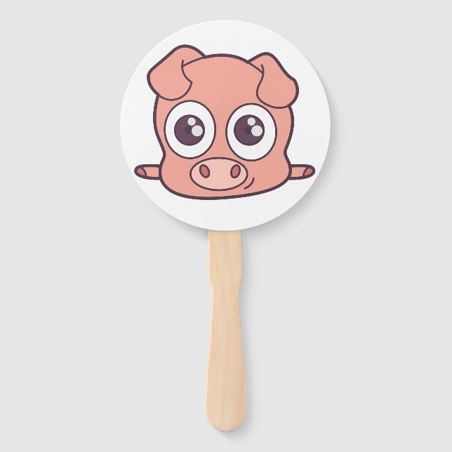 Éventail Clipart mignon de porc (Devant)