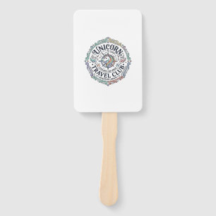 Éventail Club de voyage Licorne Création originale Zazzle_1