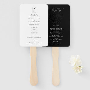 Éventail Coastal Chic Monogram Programme de mariage