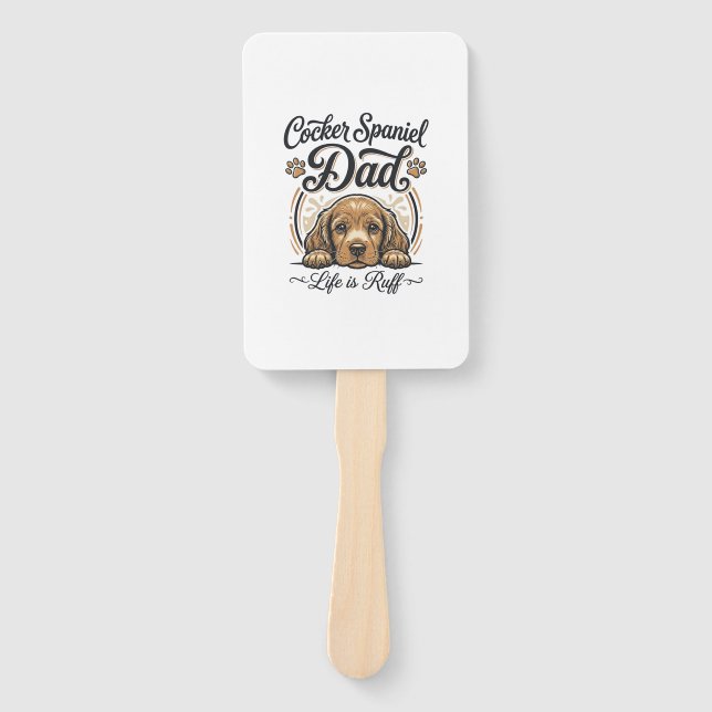 Éventail Cocker Spaniel Dad Life Is Ruff Vintage Dog Shirt_ (Devant)