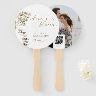 Éventail Code QR de la douche de mariée Love Is in Bloom Bo