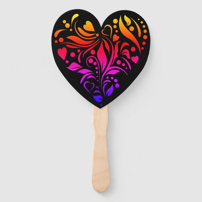Éventail Coeur coloré (Devant)