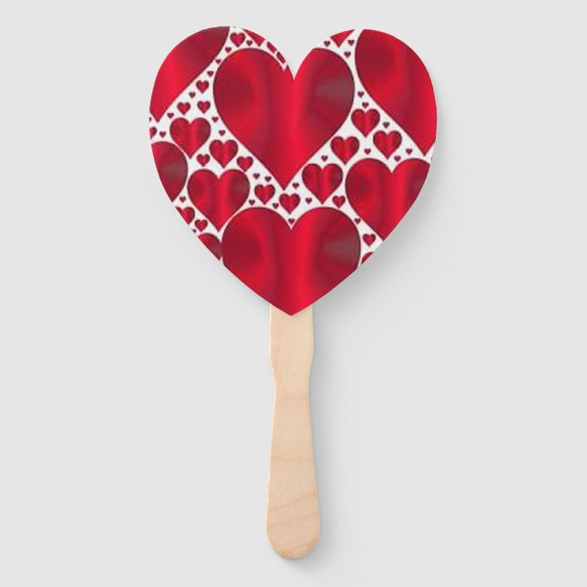 ÉVENTAIL COEURS ROUGES POUR LA JOURNÉE DE VALENTINE (Devant)