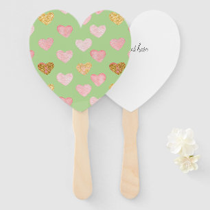 Éventail Coeurs texturés Ventilateurs à main à motifs