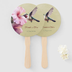 Éventail Colibri et Mariage d'Hibiscus Jaune