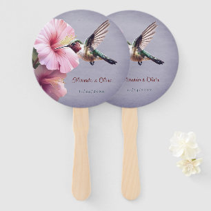 Éventail Colibri et Mariage d'Hibiscus Pourpre