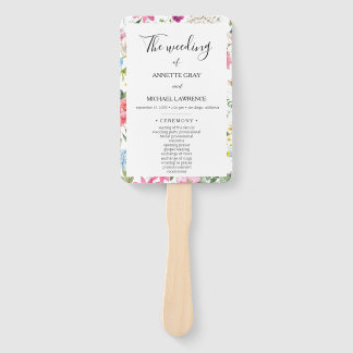 Éventail Coloré Floral mariage programme de cérémonie