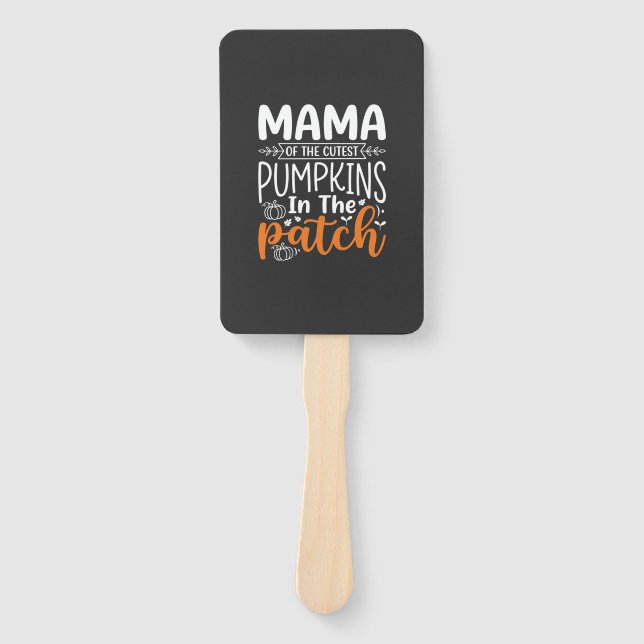 Éventail Conception de patch de citrouilles maman Halloween (Devant)