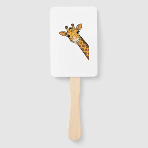 Éventail Conception de T-shirt de girafe qui regarde gravur