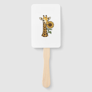 Éventail Conception de vecteur de tournesol de girafe vinta