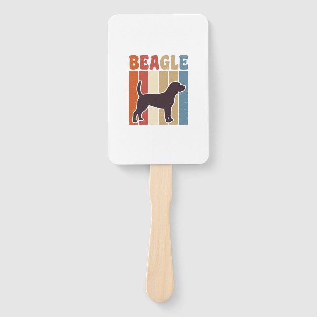 Éventail Conception vectorielle à rayures rétro de chien Be (Devant)