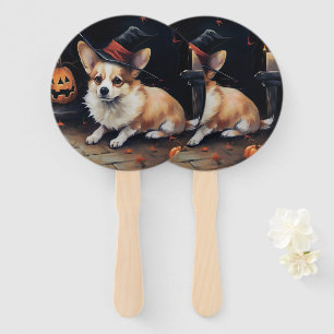 Éventail Corgi Citrouille Halloween effroi