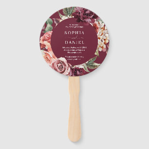 Éventail Country Boho Rose Round Gold Wedding Programme Ven