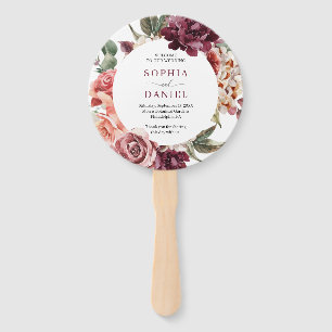 Éventail Country Boho Rose Round Gold Wedding Programme Ven