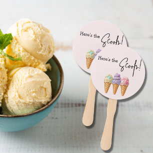 Éventail Crème glacée douce été ici Baby shower Scoop
