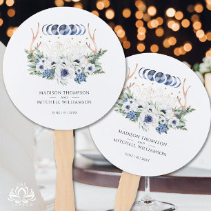 Éventail Cristaux de lune Fleurs Boho Mariage métaphysique