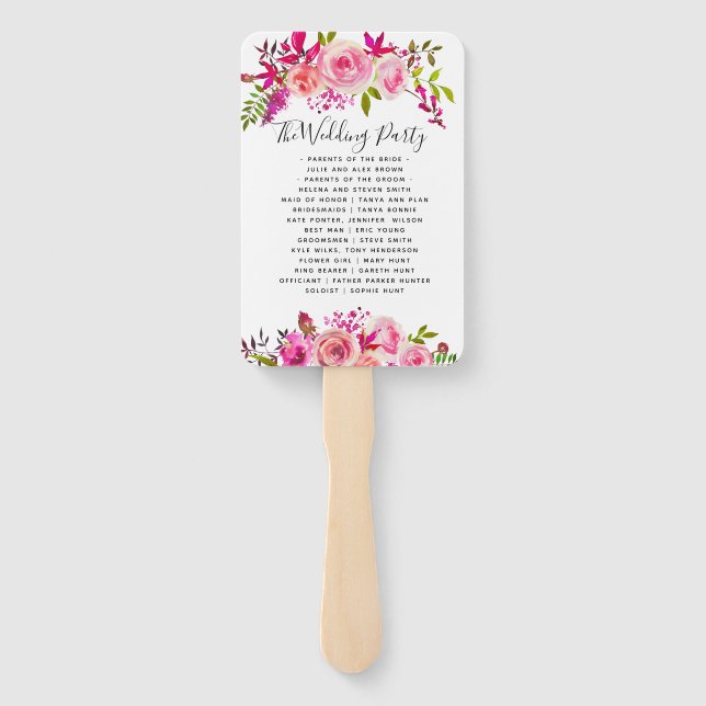 Éventail Crystal mariage HAND FANS programme ordre de servi (Dos)