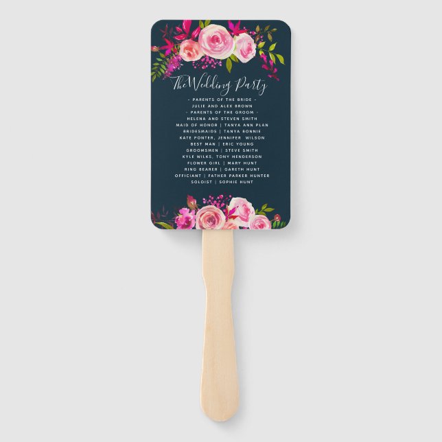 Éventail Crystal mariage HAND FANS programme ordre de servi (Dos)