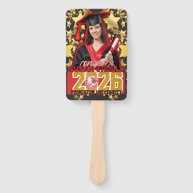 Éventail Custom 2026 Grad Fan for High School & College  (Devant)