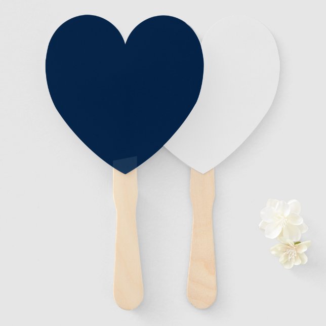 Éventail Custom Oxford Blue Heart Fans – Bulk Ready (Devant et derrière)