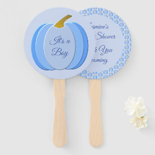 Éventail Cute Blue Baby Boy Citrouille Baby shower personna