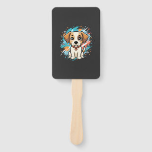 Éventail Cute Dog Paint Splash Vector Art_1