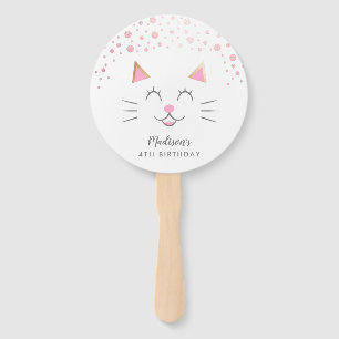 Éventail Cute rose Kitty Chat Anniversaire