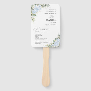 Éventail de mariage à main avec fleurs d'hortensia