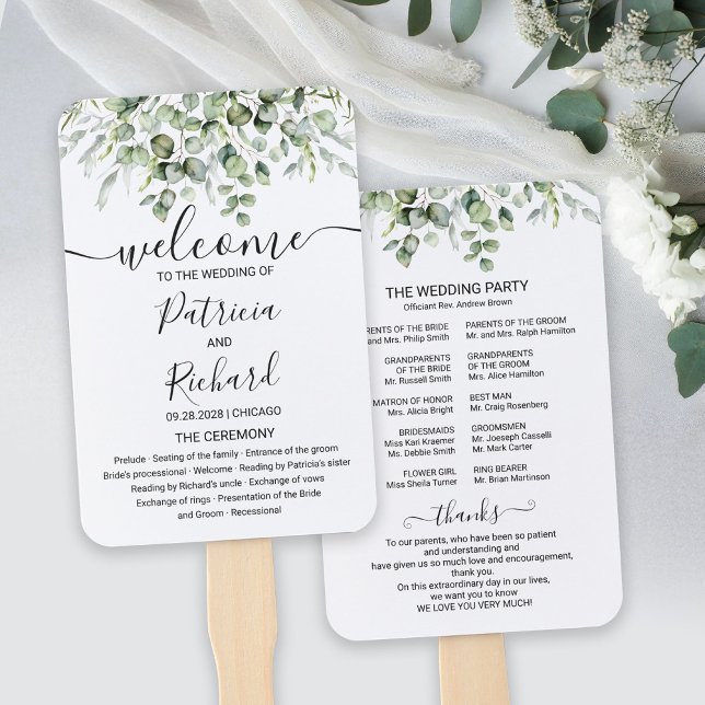 Éventail de Programme de Mariage à la Végétation É (Créateur téléchargé)