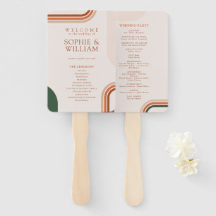 Éventail de programme de mariage Boho Arch, progra