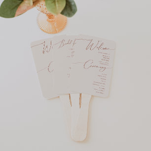 Éventail Désert de Whimsical   Programme de mariage beige