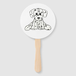 Éventail Dessin simple de contour de chien en peluche dalma
