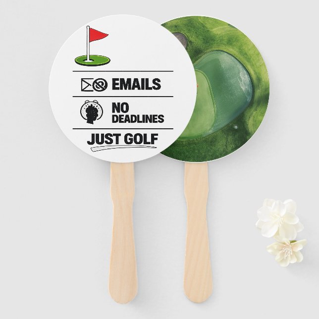 Éventail Dicton drôle de golf Retraite de golf (Devant et derrière)