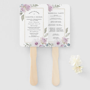 Éventail do-it-yourself Rustique Purple Floral Wedding Prog