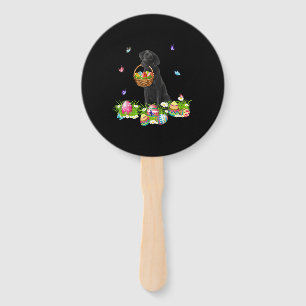 Éventail Dog Lover Bunny Black Labrador Dog & Easter Eggs