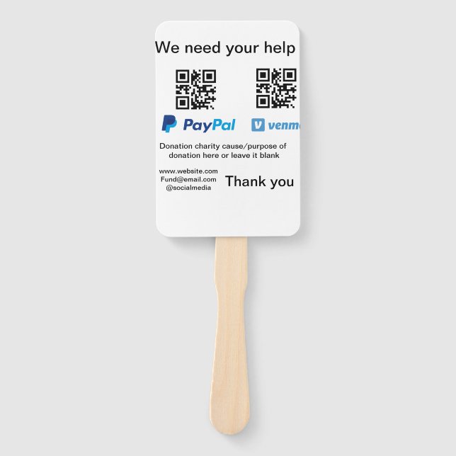 Éventail Donation Collection conseil pot ajouter votre q r  (Devant)