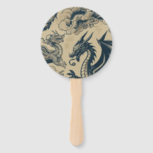 Éventail Dragons Fantasy Antiquisés