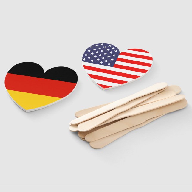 Éventail Drapeau américain allemand mariage international (Non-assemblé)